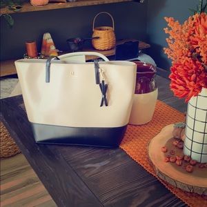 Two tone gray and black Kate Spade tote